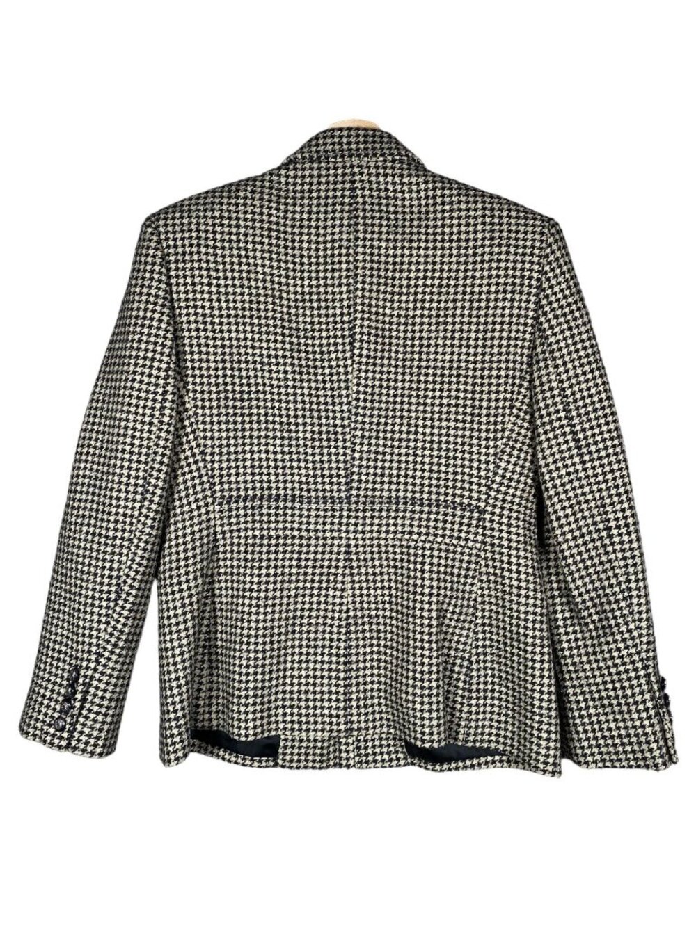 Lauren Ralph Lauren Jacket Women 6P Houndstooth Tweed Equestrian Horse Silk Wool - Picture 3 of 16